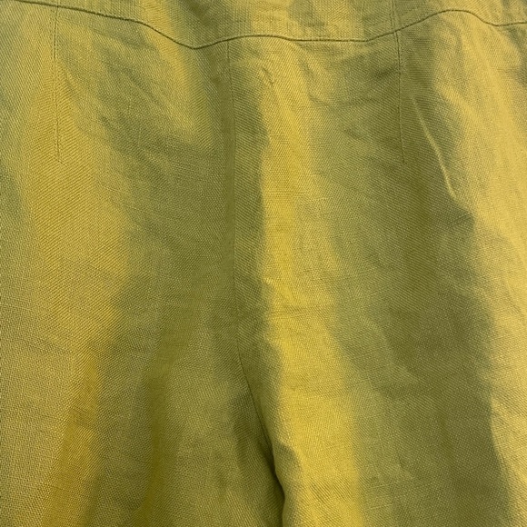Talbots Petite Irish Linen Cropped Wide Leg Pants Olive Green Size 6 - Picture 4 of 8
